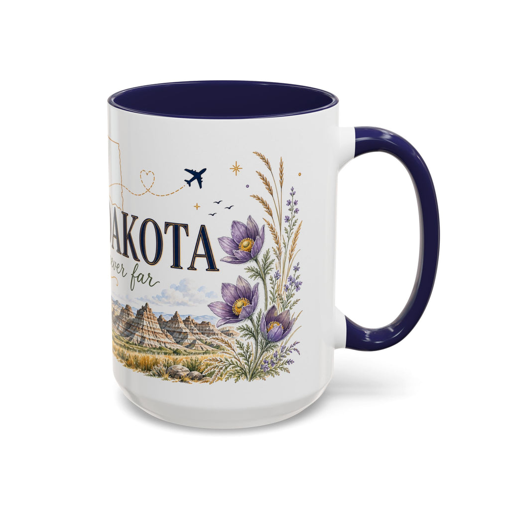 South Dakota State Map Mug | Botanical Accents, Homesick Gift (11oz or 15oz)