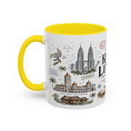 Kuala Lumpur Coffee Mug | Malaysia Souvenir Travel Gift | Accent Color Ceramic 11oz 15oz