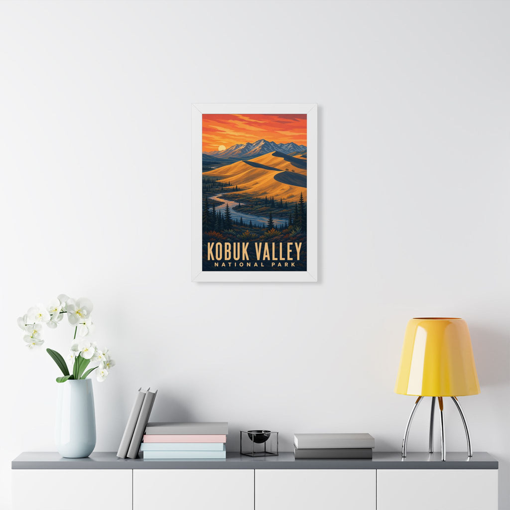 Kobuk Valley National Park Framed Poster | Vintage Travel Wall Art | Black Walnut White Frame | 16x24 20x30