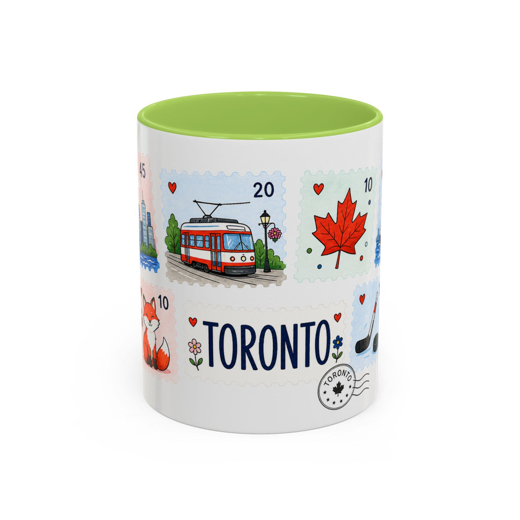 Toronto Coffee Mug | Postage Stamp Collage Mug | Travel Souvenir Accent Cup 11oz 15oz