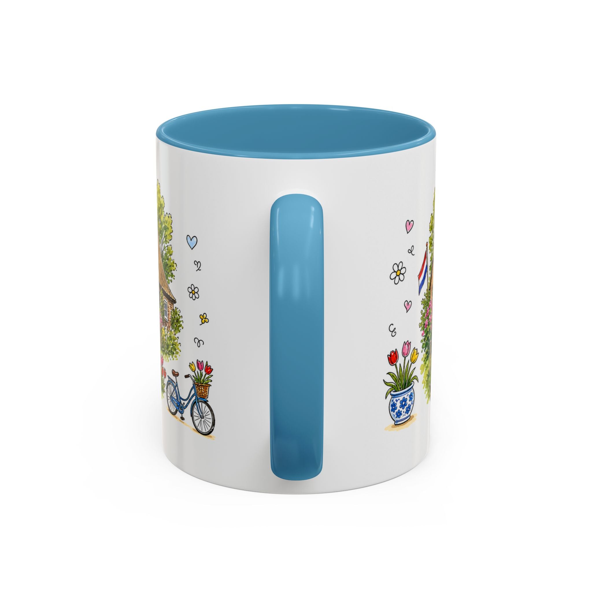 Giethoorn Illustrated Travel Mug | Netherlands Souvenir Accent Coffee Mug | 11oz 15oz Ceramic Cup