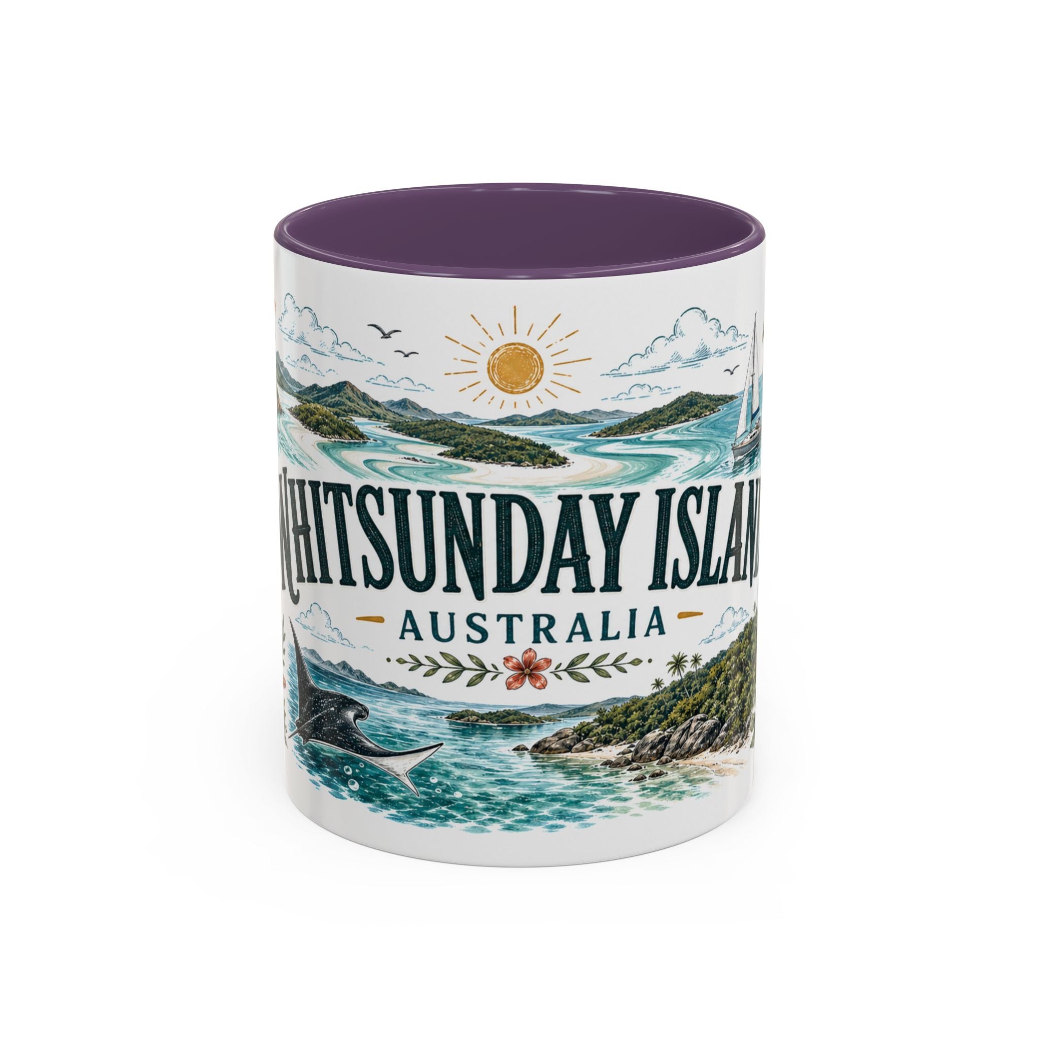 Whitsunday Islands Mug, Australia Travel Souvenir, Bucket List Gift, Accent Ceramic Coffee Mug 11oz 15oz