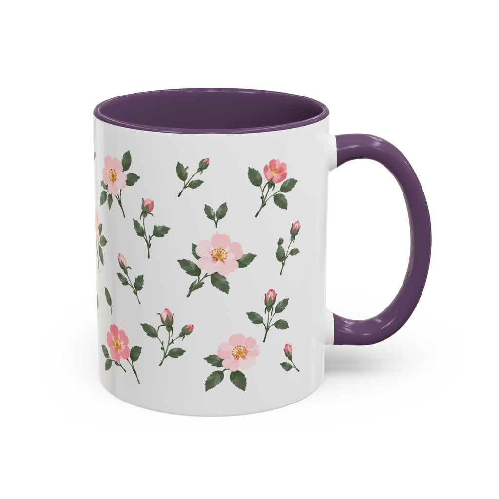 North Dakota Wild Prairie Rose Mug, State Flower Floral Coffee Cup, 11oz Botanical Gift