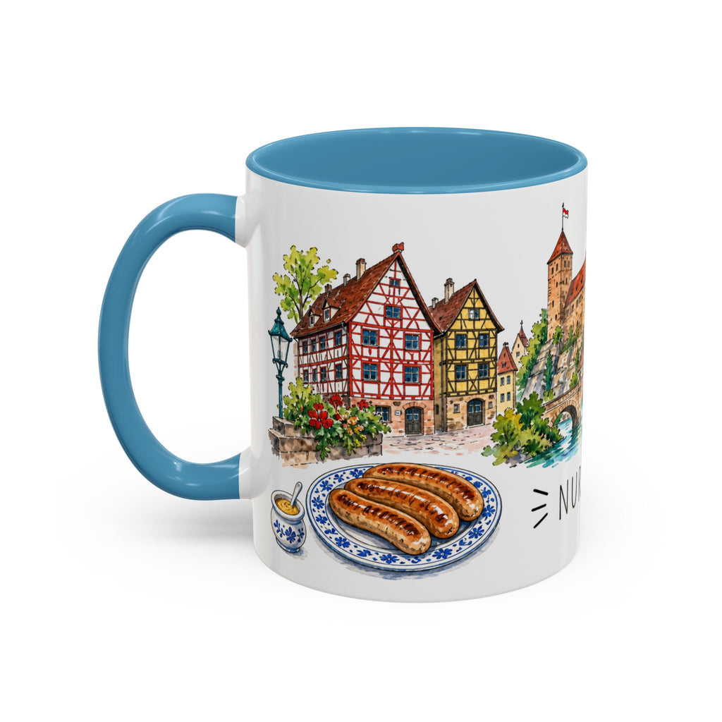 Nuremberg Illustrated Travel Mug | City Souvenir Accent Coffee Mug | 11oz 15oz Ceramic Cup