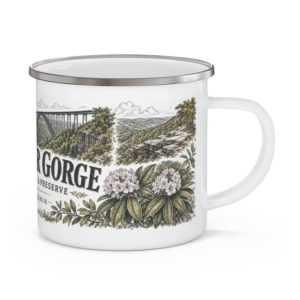 New River Gorge National Park and Preserve Vintage Enamel Camping Mug | 12oz National Park Hiking Gift
