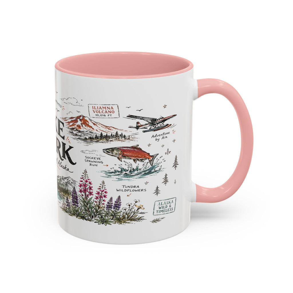 Lake Clark National Park Coffee Mug | Alaska Fly-in Wilderness Adventure Gift | Accent Color Ceramic 11oz 15oz