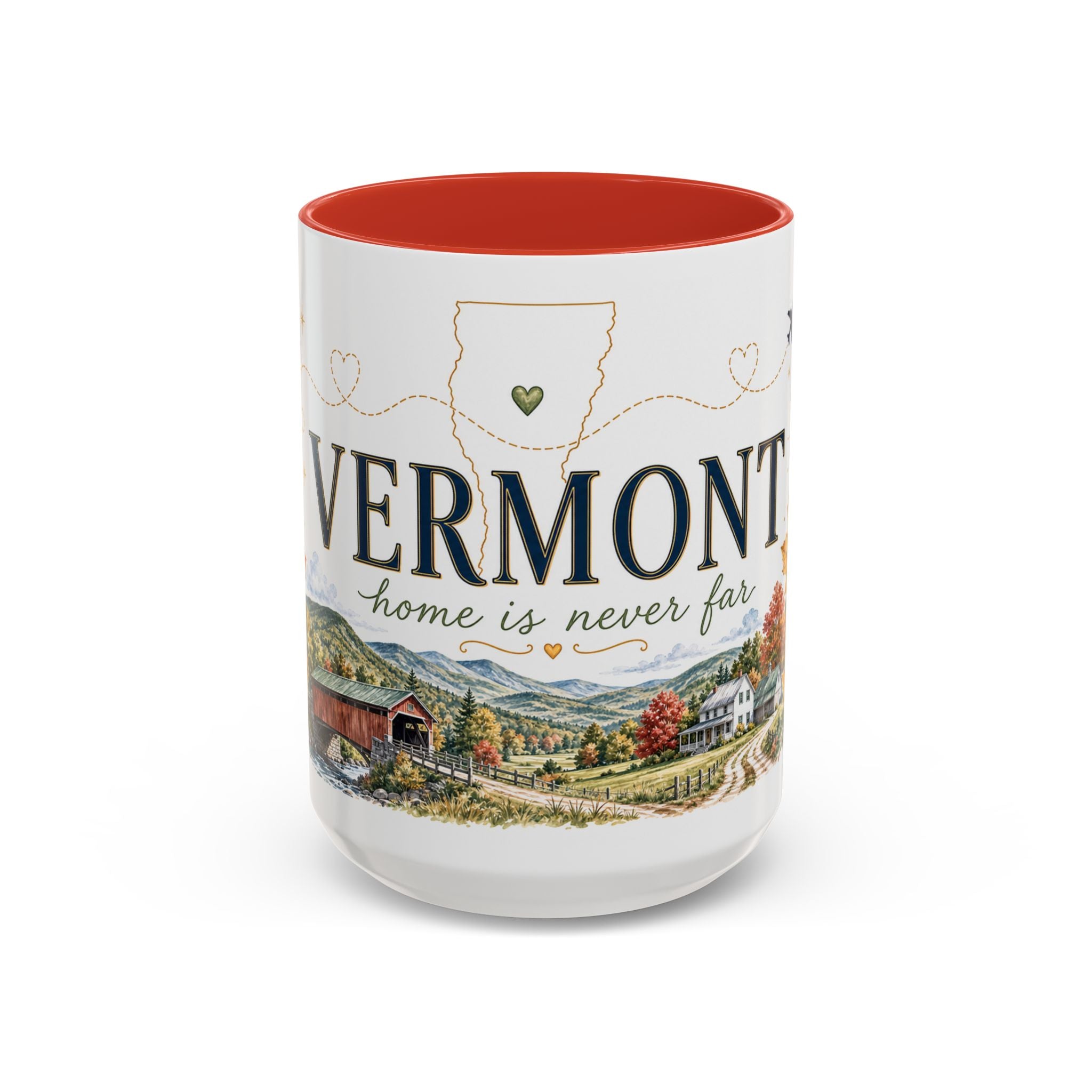 Vermont Home State Mug | Moving Away Gift | Long Distance Friendship Coffee Cup | 11oz 15oz Accent Mug