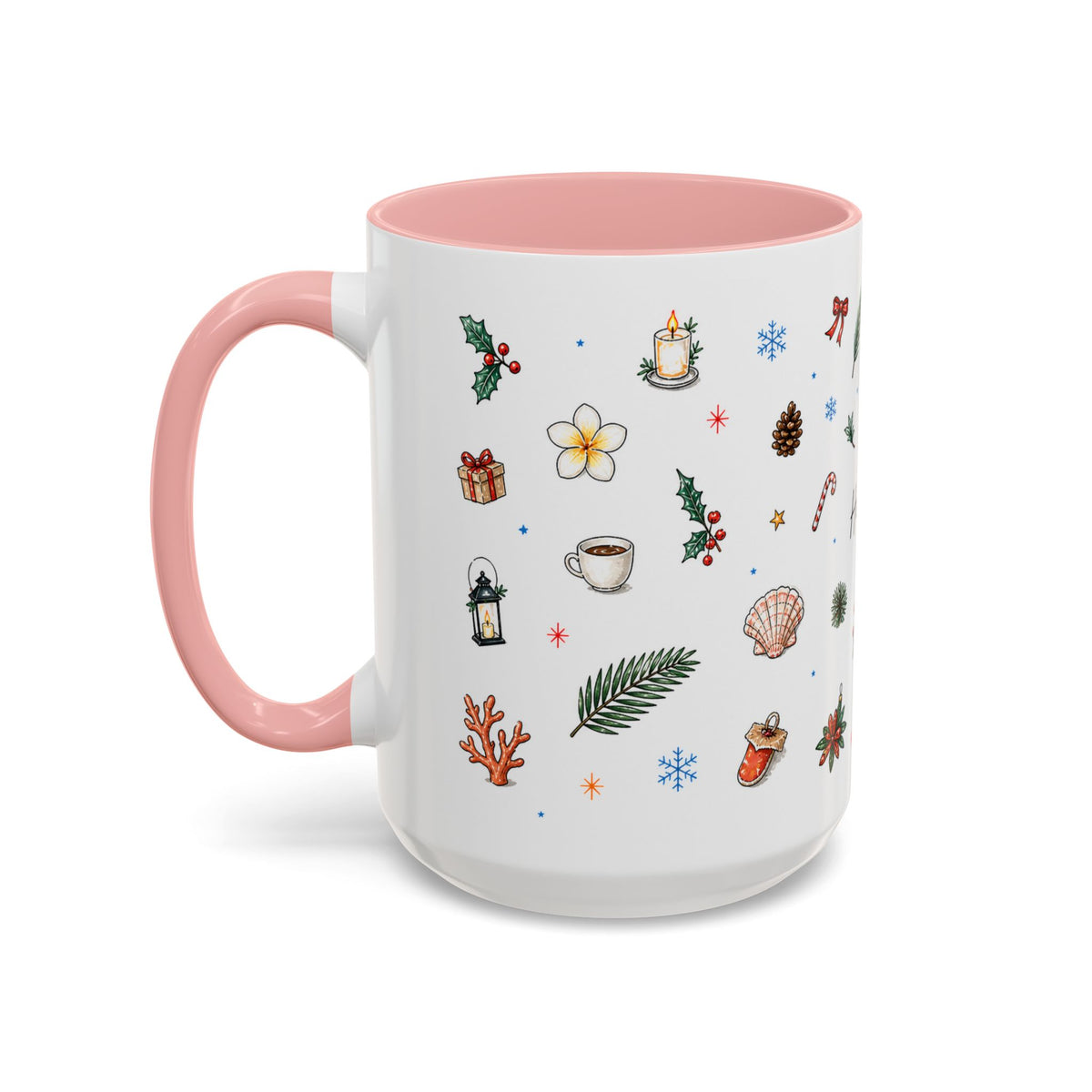 Honolulu Christmas Mug | Watercolor City Souvenir | Ceramic Coffee Cup (11oz 15oz)