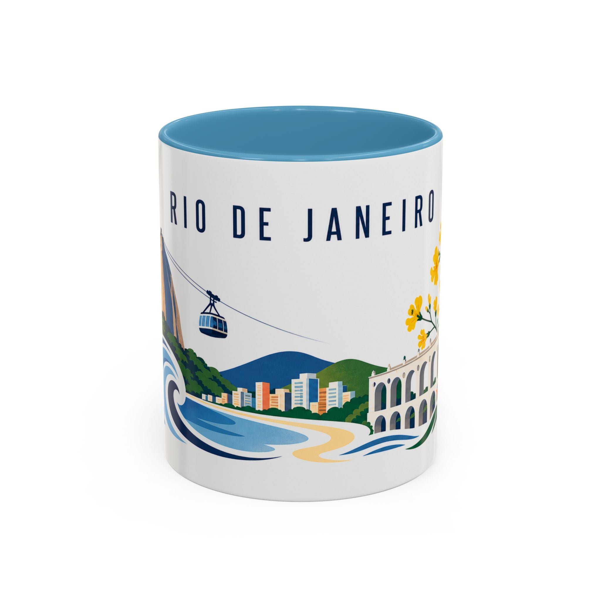 Rio De Janeiro Coffee Mug | Brazil Travel Souvenir | Porcelain Decal City Gift | 11oz 15oz Accent Mug