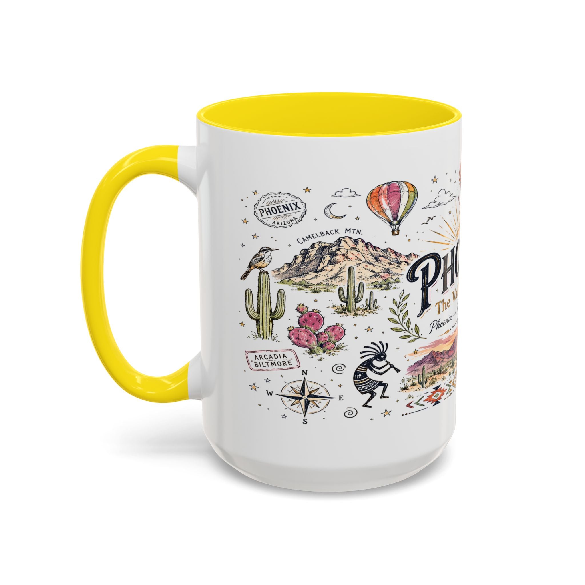 Phoenix Coffee Mug | Arizona Souvenir City Gift | Accent Color Ceramic 11oz 15oz