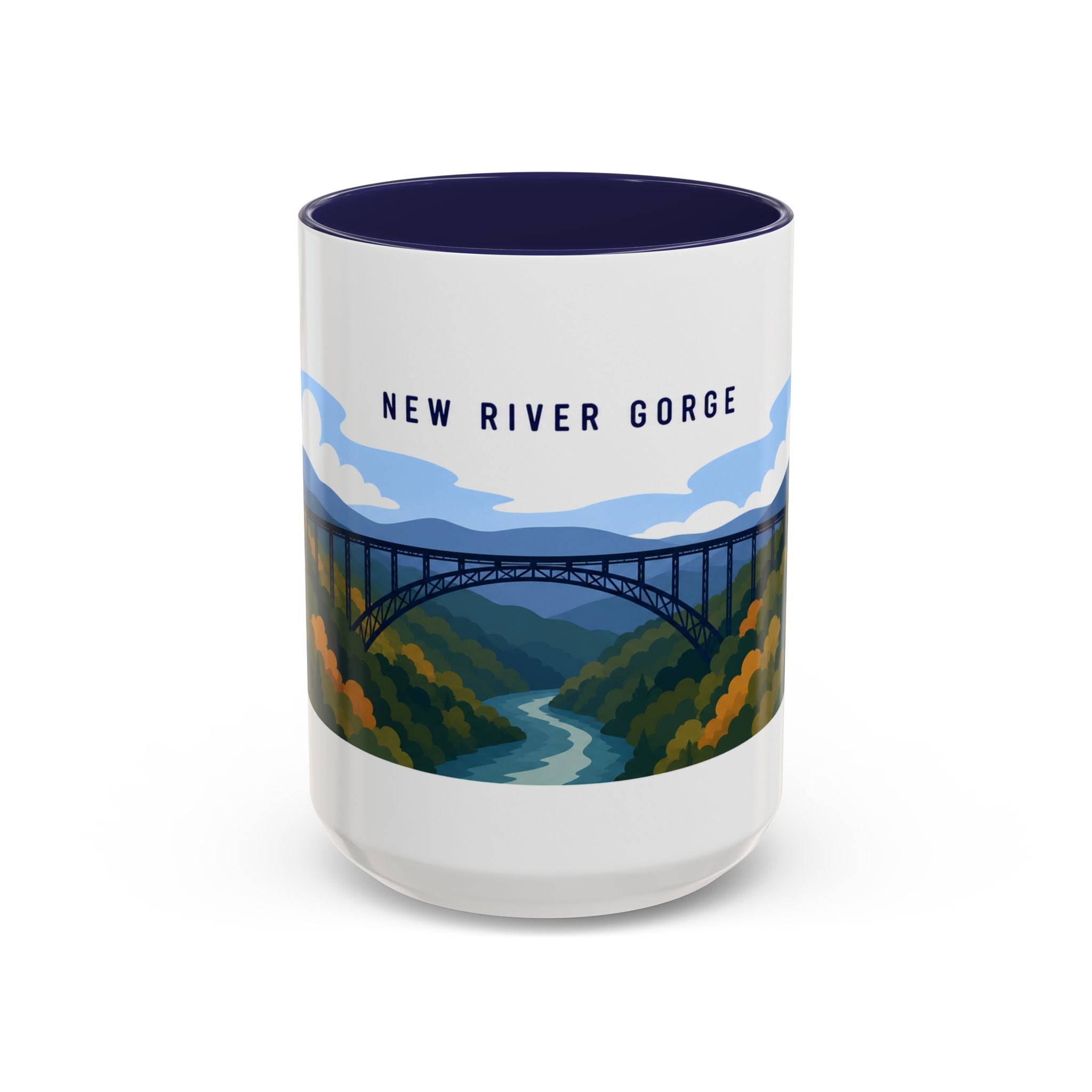 New River Gorge National Park and Preserve Coffee Mug | Solid Color Block Park Souvenir | 11oz 15oz Accent Mug