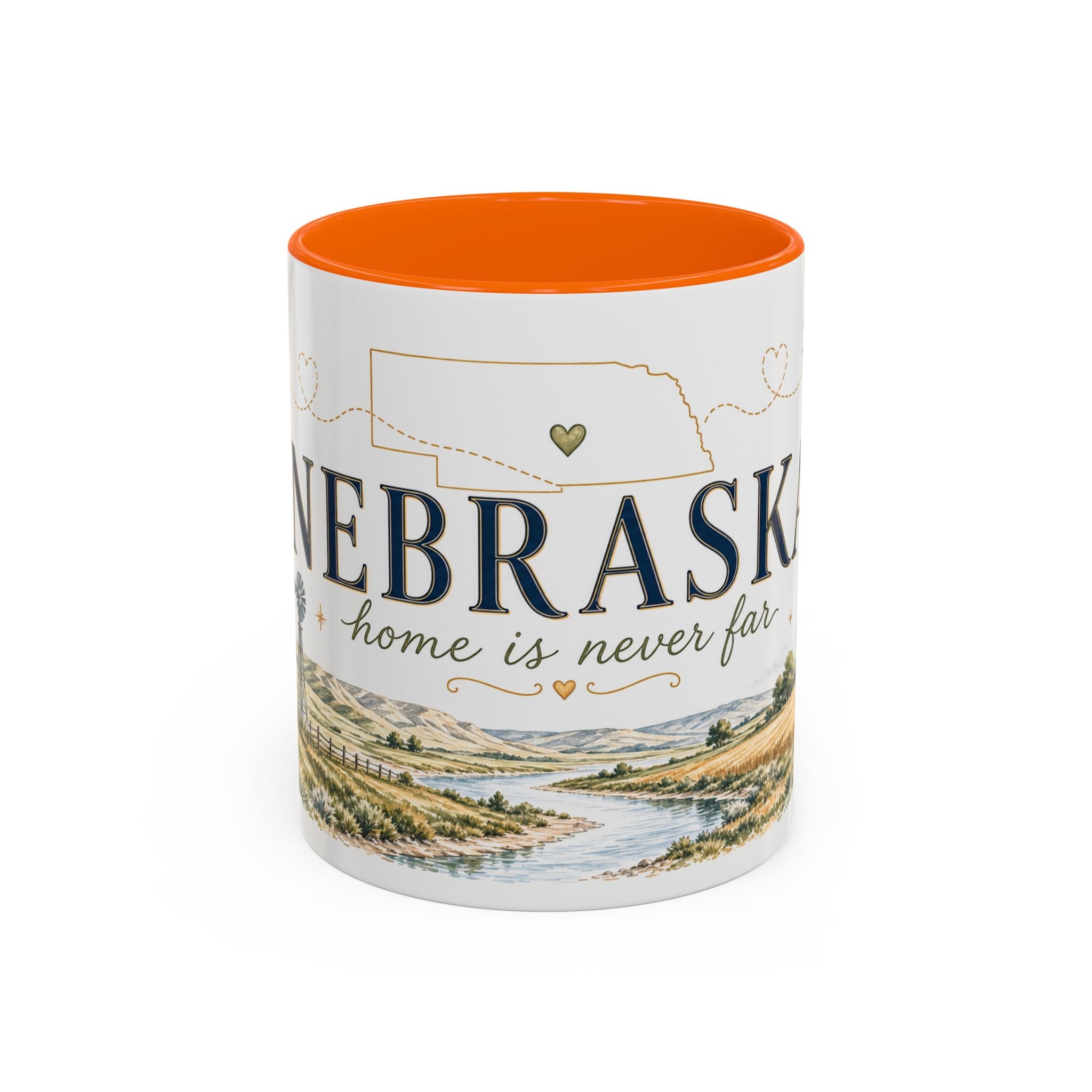 Nebraska State Mug | Moving Away, Long Distance Friendship Gift | Botanical Landscape Accent Mug