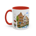 Bruges Illustrated Travel Mug | Belgium Souvenir Accent Coffee Mug | 11oz 15oz Ceramic Cup