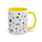 Nashville Christmas Mug | Watercolor City Souvenir, Acoustic Guitar, Harmonica (11oz 15oz)