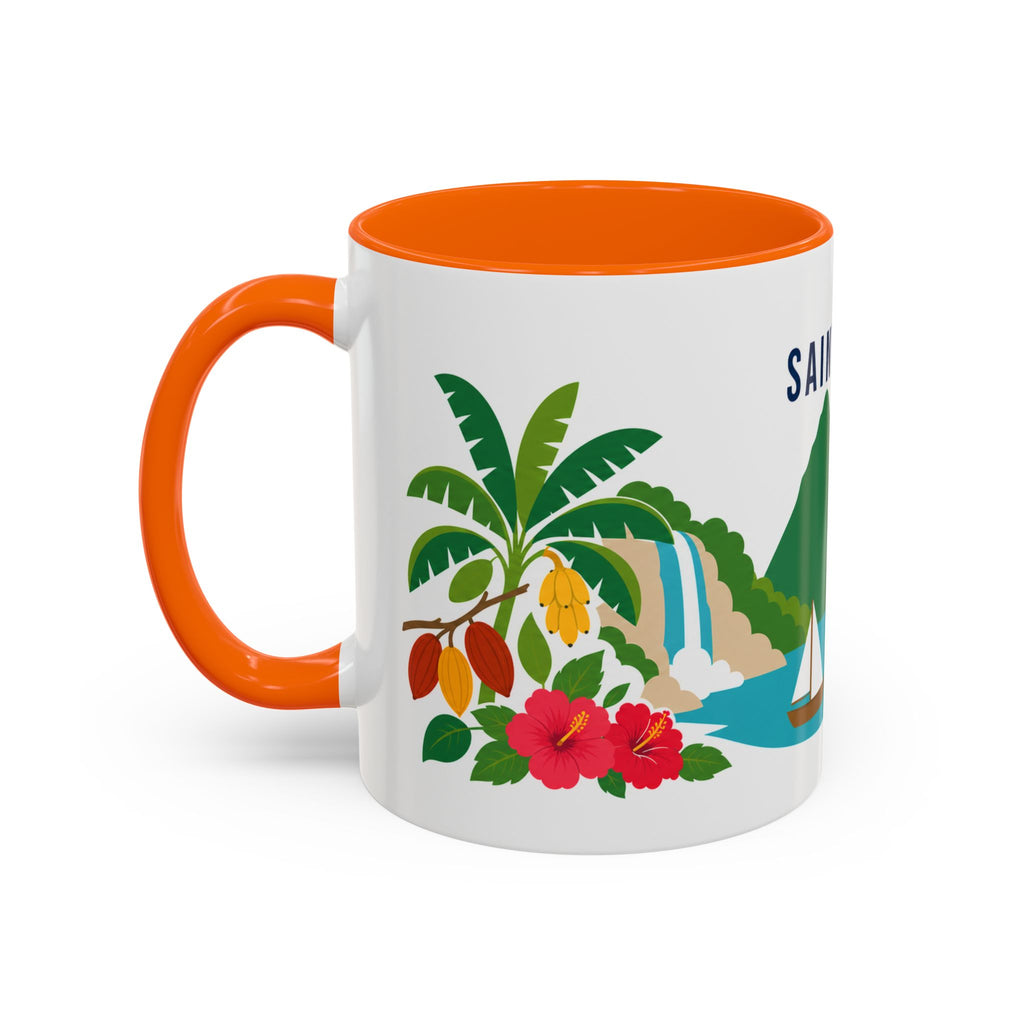 Saint Lucia Coffee Mug | Travel Souvenir Accent Mug | Country Gift Ceramic Cup 11oz 15oz