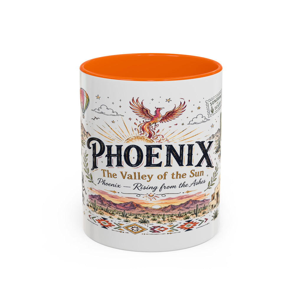 Phoenix Coffee Mug | Arizona Souvenir City Gift | Accent Color Ceramic 11oz 15oz