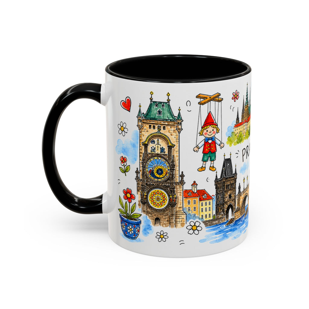 Prague Travel Mug | European City Souvenir Accent Coffee Mug | 11oz 15oz Ceramic Cup