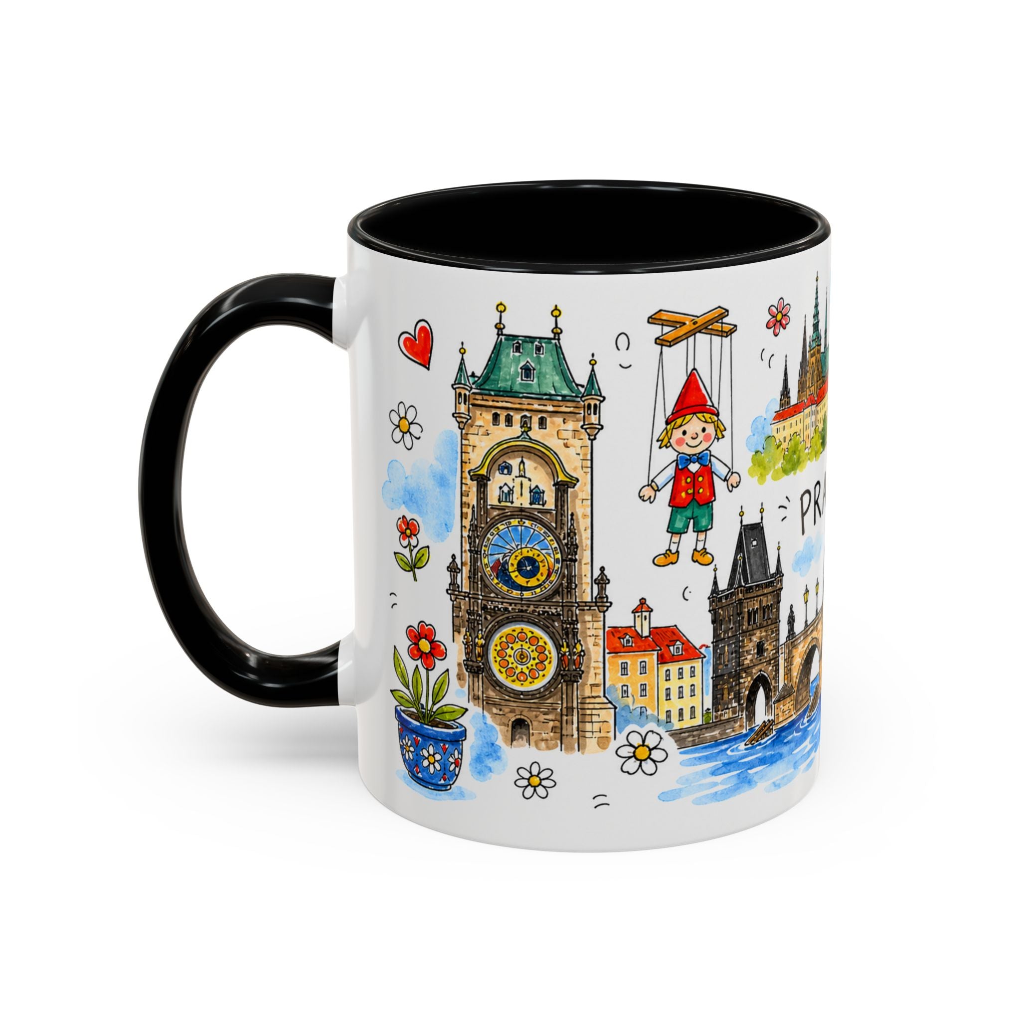 Prague Travel Mug | European City Souvenir Accent Coffee Mug | 11oz 15oz Ceramic Cup
