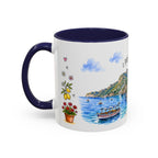 Positano Illustrated Travel Mug | Italy Souvenir Accent Coffee Mug | 11oz 15oz Ceramic Cup