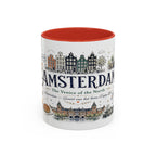Amsterdam Coffee Mug | Netherlands Souvenir Travel Gift | Accent Color Ceramic 11oz 15oz