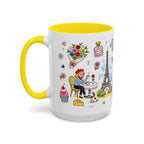 Paris Travel Mug | European City Souvenir Accent Coffee Mug | 11oz 15oz Ceramic Cup