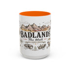 Badlands National Park Coffee Mug | South Dakota Prairie Fossil Hiking Gift | Accent Color Ceramic 11oz 15oz