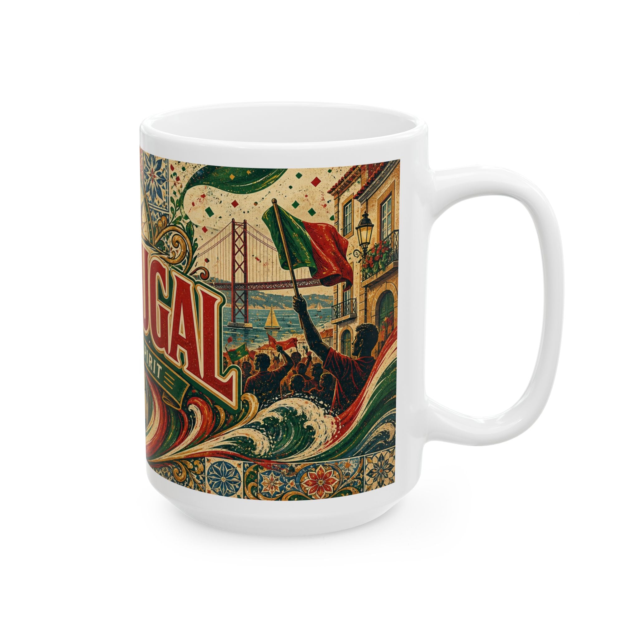Portugal Soccer Spirit Coffee Mug | Soccer Fan Gift | Ceramic 11oz 15oz Match Day Cup