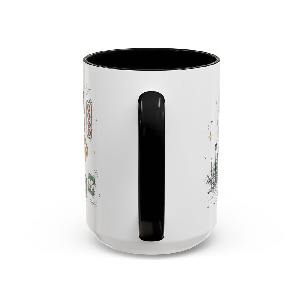 Shanghai Coffee Mug | China Souvenir Travel Gift | Accent Color Ceramic 11oz 15oz