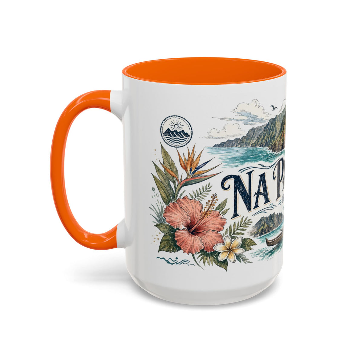 Na Pali Coast Mug, Hawaii Travel Souvenir, Bucket List Gift, Accent Ceramic Coffee Mug 11oz 15oz
