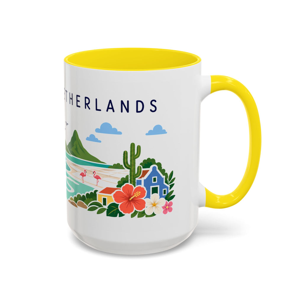 Caribbean Netherlands Coffee Mug | Travel Souvenir Accent Mug | Country Gift Ceramic Cup 11oz 15oz