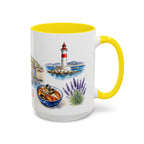 Marseille Illustrated Travel Mug | City Souvenir Accent Coffee Mug | 11oz 15oz Ceramic Cup