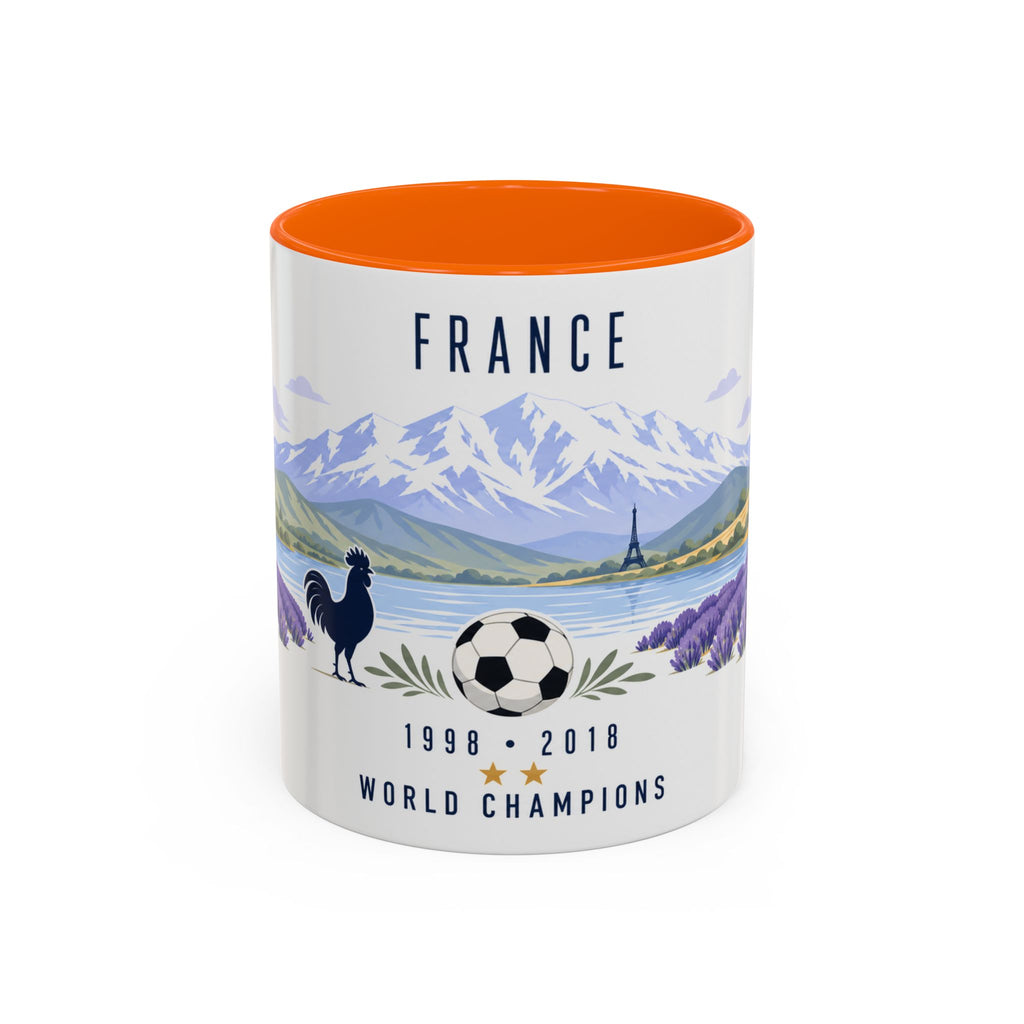 France World Champions Mug | Two Time Soccer Champion Gift | French Football Fan Cup | 1998 2018 | 11oz 15oz Accent Mug
