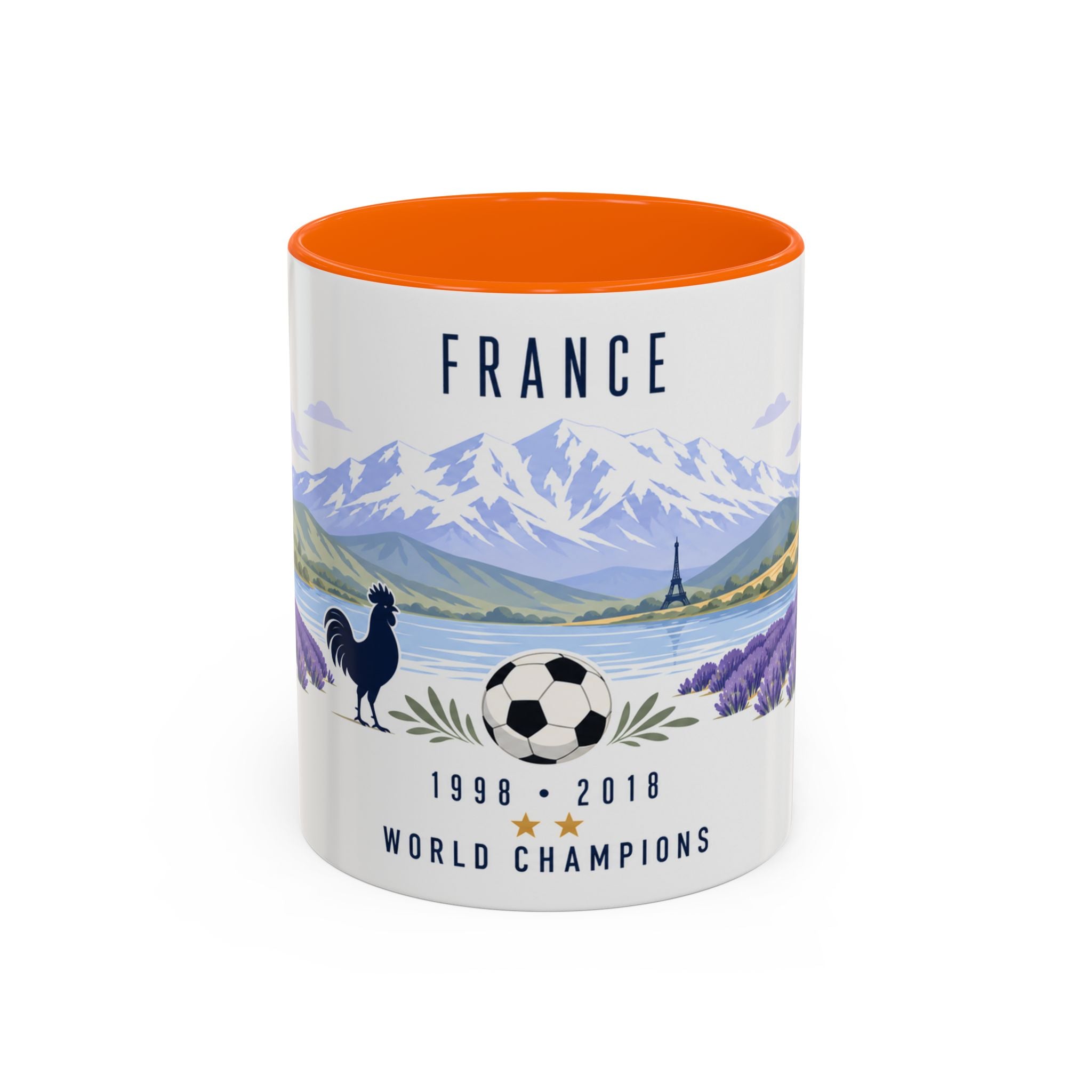 France World Champions Mug | Two Time Soccer Champion Gift | French Football Fan Cup | 1998 2018 | 11oz 15oz Accent Mug