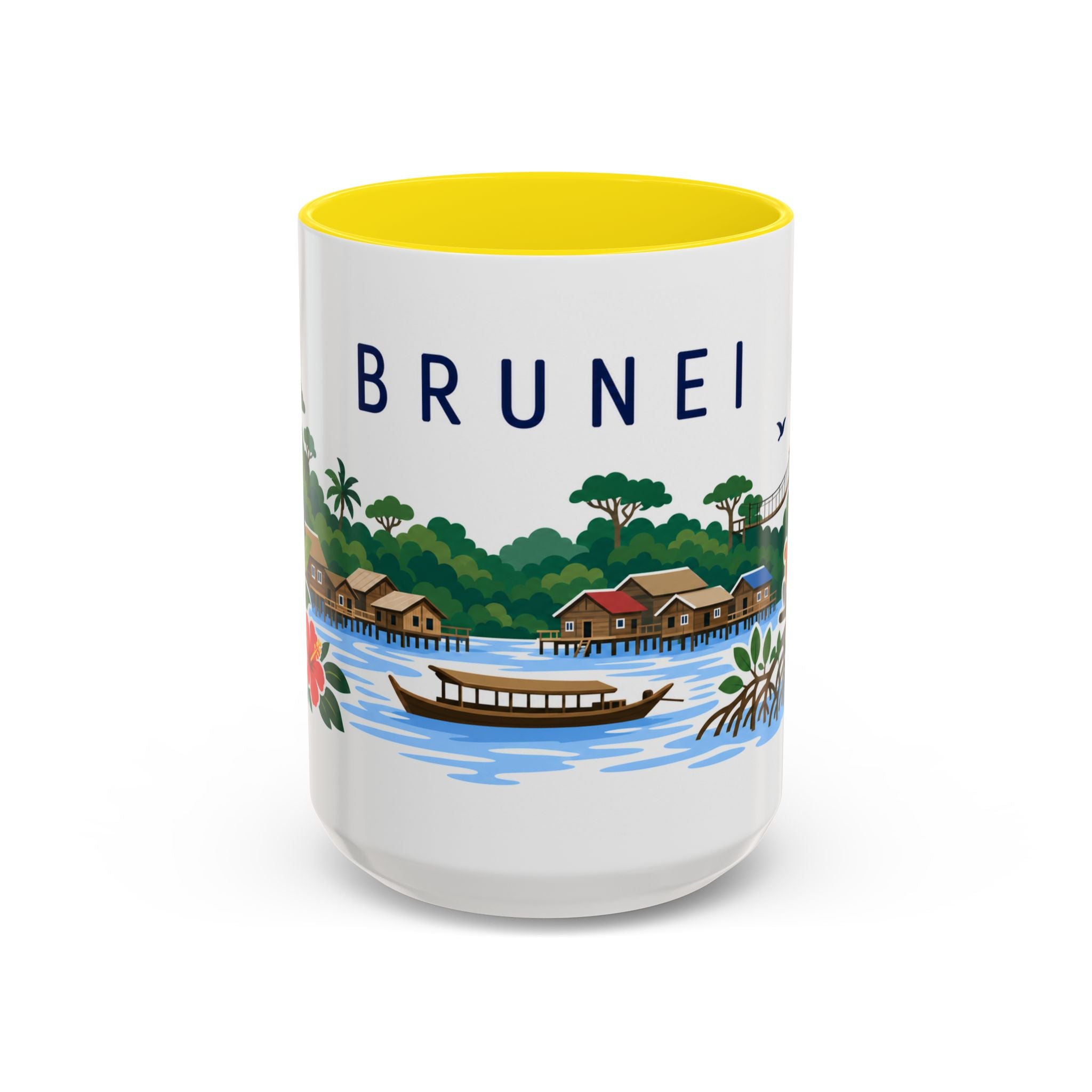 Brunei Coffee Mug | Travel Souvenir Accent Mug | Country Gift Ceramic Cup 11oz 15oz