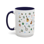 Nashville Christmas Mug | Watercolor City Souvenir, Acoustic Guitar, Harmonica (11oz 15oz)