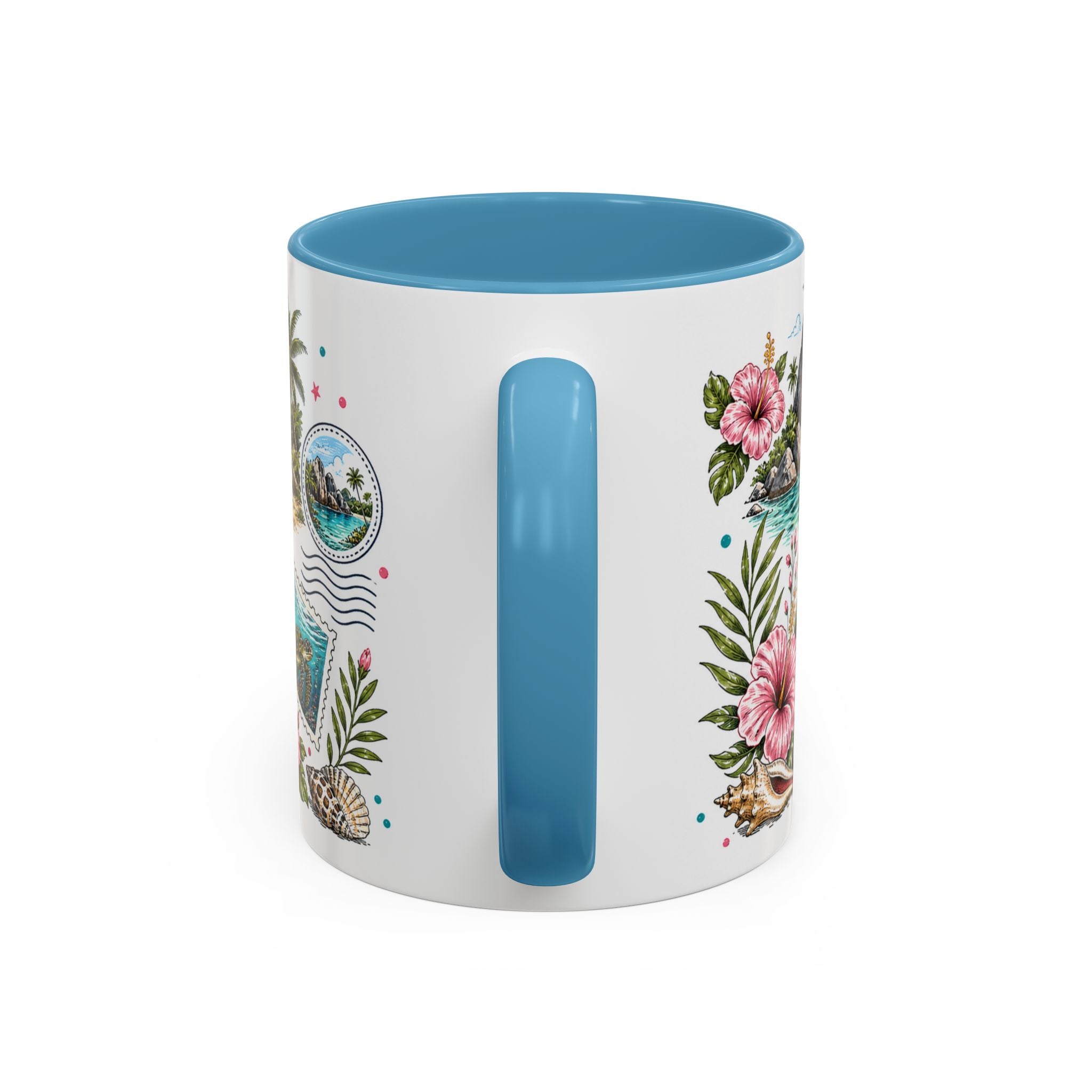 Seychelles Coffee Mug | Travel Destination Souvenir Gift | Accent Color Ceramic 11oz 15oz