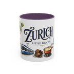 Zurich Coffee Mug | Switzerland Travel Souvenir | Vintage Illustrated City Gift | 11 oz 15 oz Accent Mug