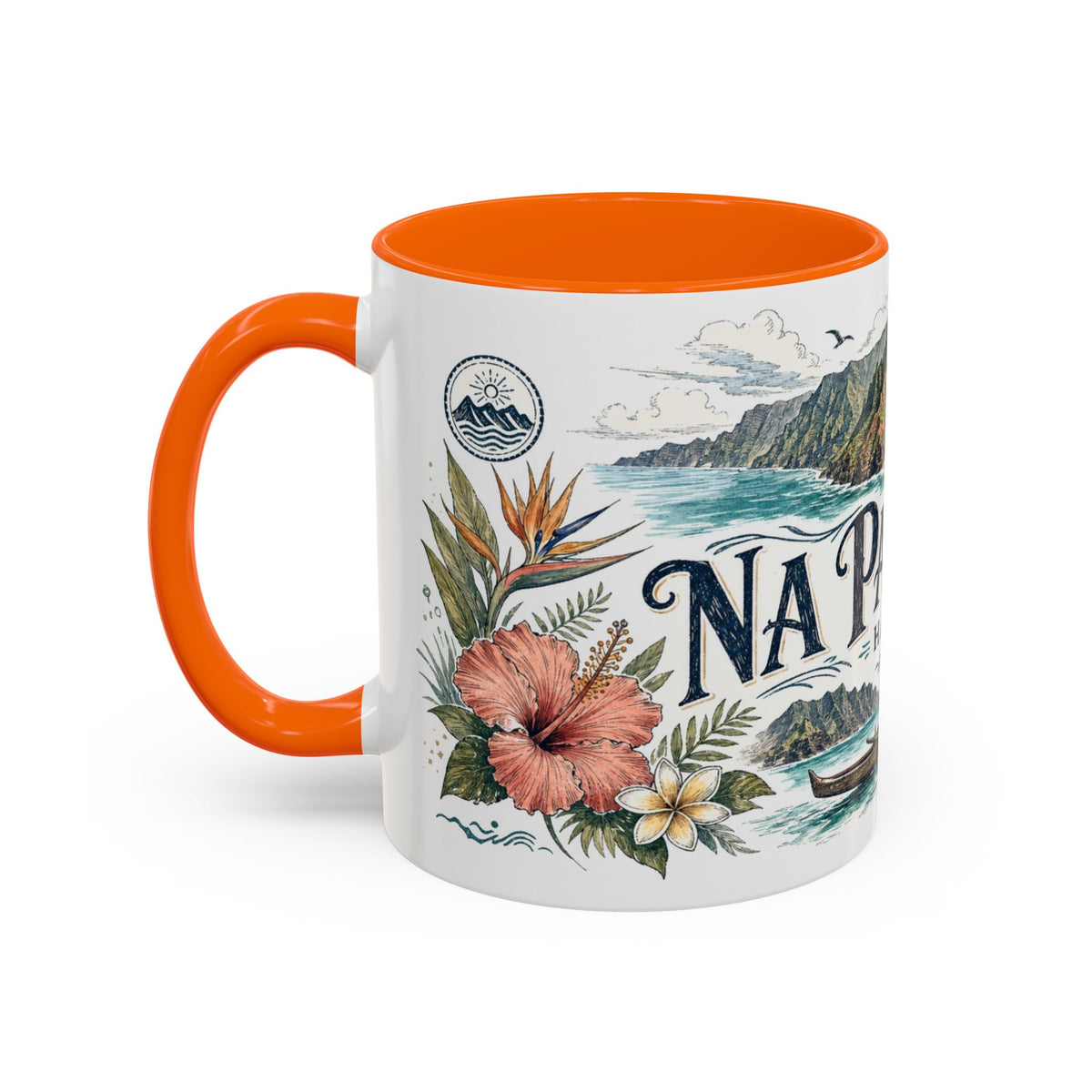 Na Pali Coast Mug, Hawaii Travel Souvenir, Bucket List Gift, Accent Ceramic Coffee Mug 11oz 15oz