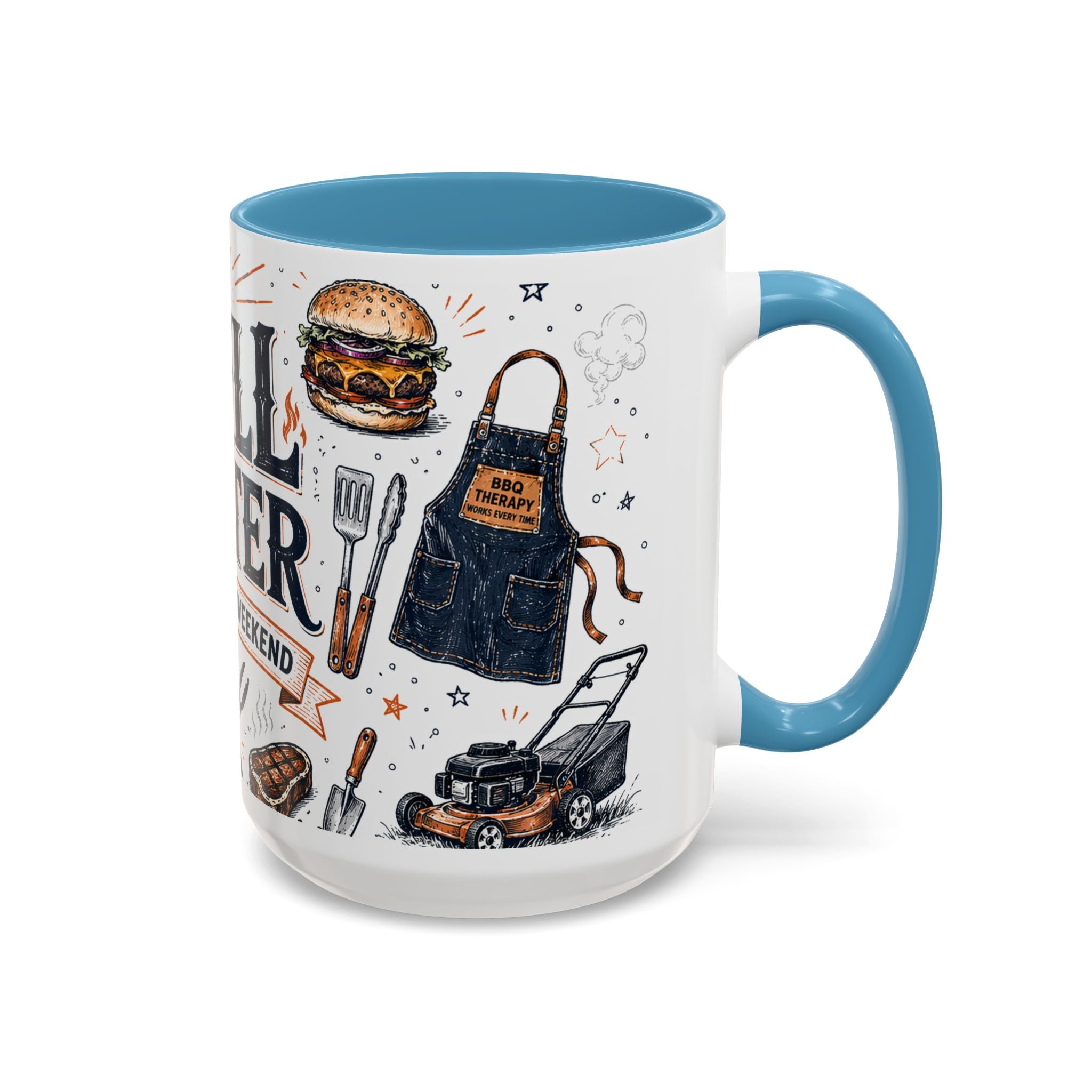 Grill Master Coffee Mug | Father's Day Gift for Dad | Accent Color Ceramic 11oz 15oz