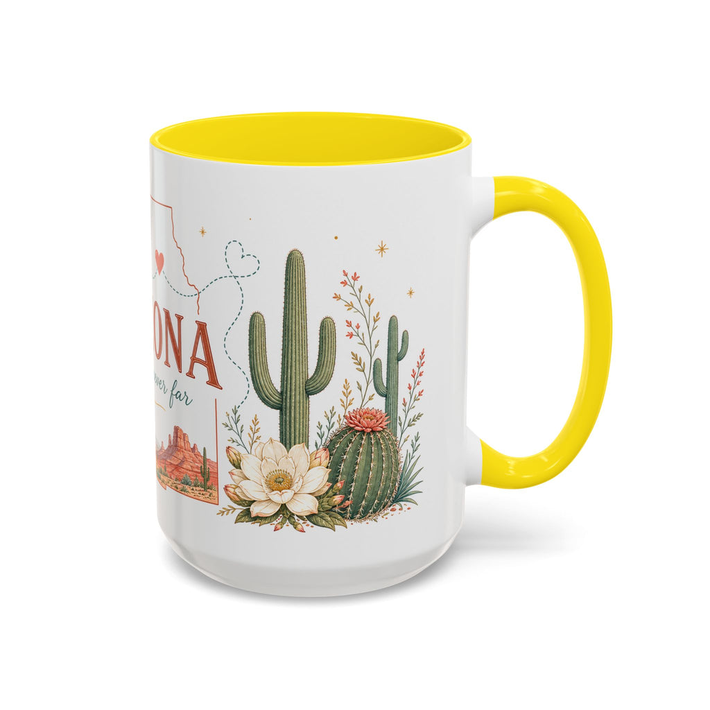 Arizona State Map Mug | Desert Landscape, Botanical Accents, Homesick Gift