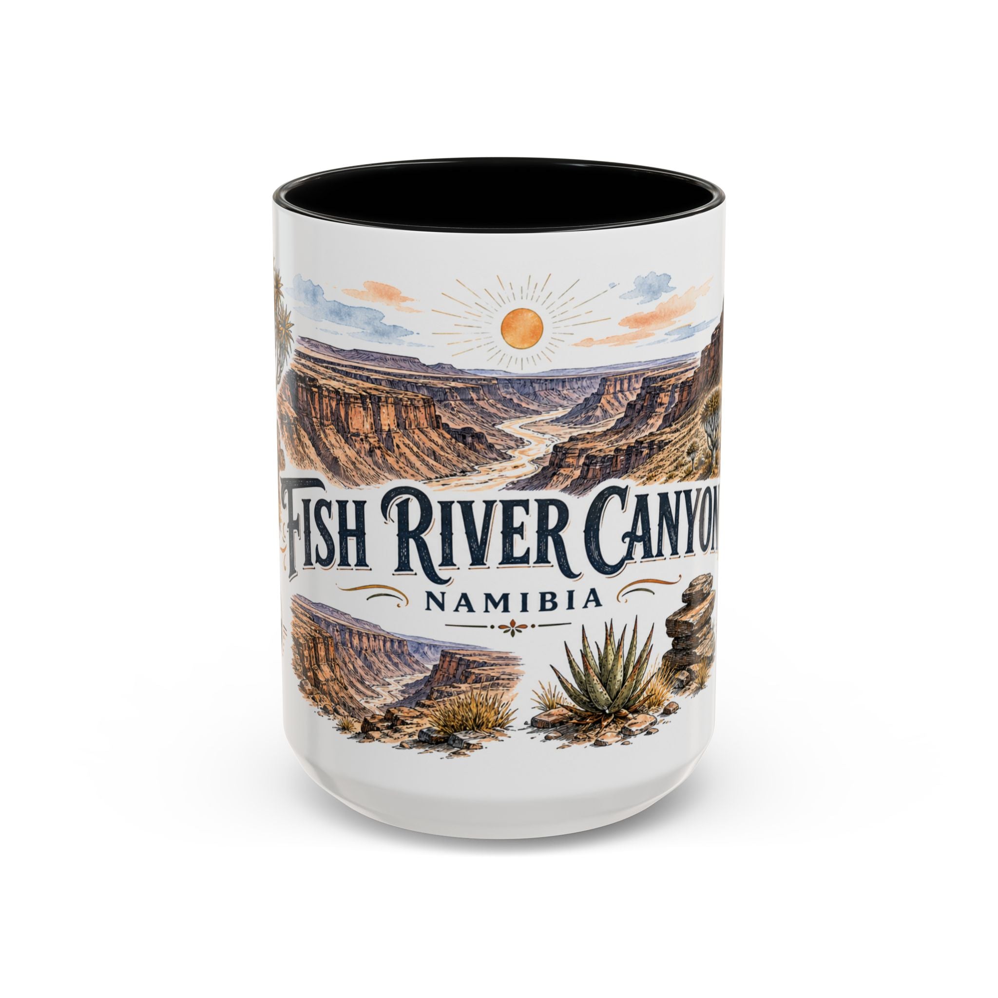 Fish River Canyon Mug, Namibia Travel Souvenir, Bucket List Gift, Accent Ceramic Coffee Mug 11oz 15oz