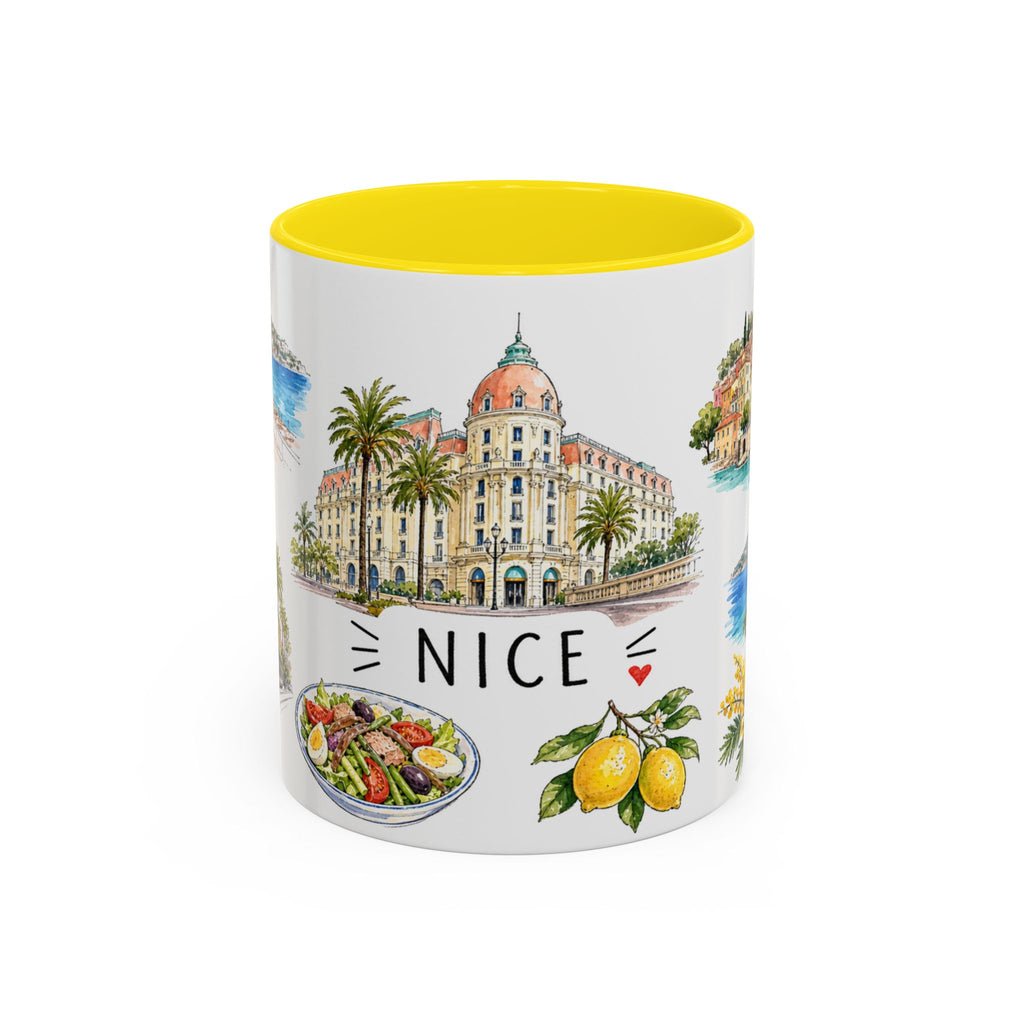 Nice Illustrated Travel Mug | City Souvenir Accent Coffee Mug | 11oz 15oz Ceramic Cup