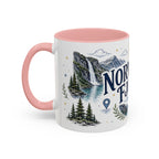 Norwegian Fjords Coffee Mug | Travel Destination Souvenir Gift | Accent Color Ceramic 11oz 15oz