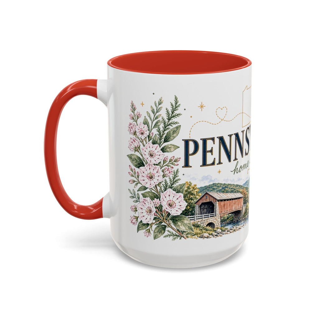 Pennsylvania Home State Mug | Moving Away Gift | Long Distance Friendship Coffee Cup | 11oz 15oz Accent Mug