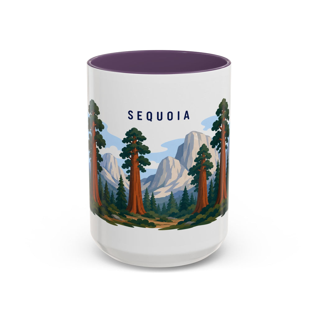 Sequoia National Park Coffee Mug | Solid Color Block Park Souvenir | 11oz 15oz Accent Mug
