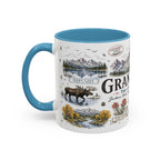 Grand Teton Coffee Mug | National Park Hiking Wyoming Gift | Accent Color Ceramic 11oz 15oz