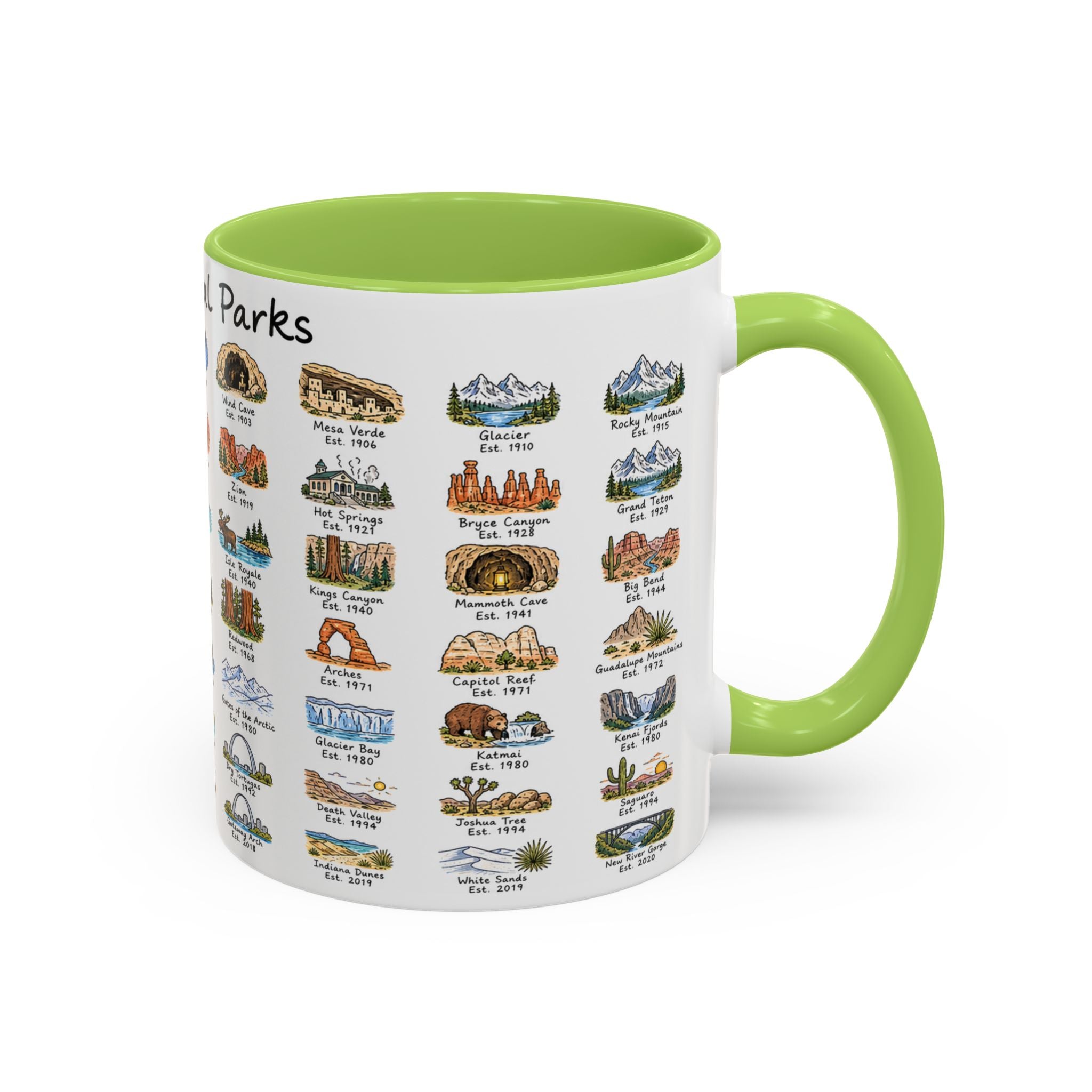 63 National Parks Mug | U.S. Parks Coffee Cup | Park Bucket List Gift | Road Trip Hiking Camping Souvenir