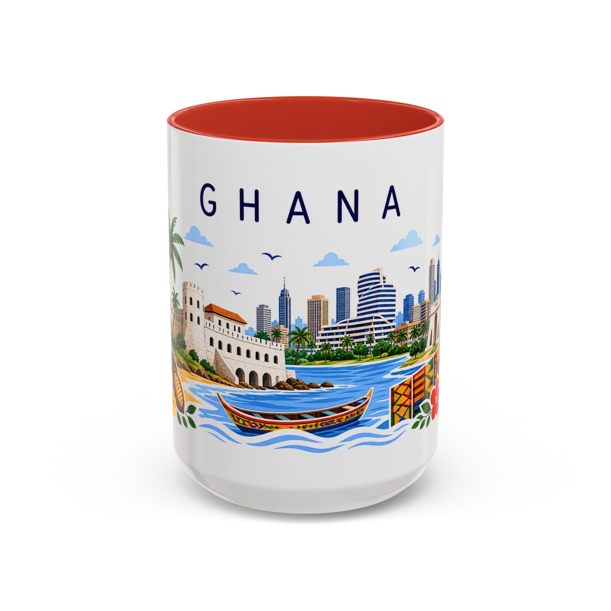 Ghana Coffee Mug | Travel Souvenir Accent Mug | Place Gift Ceramic Cup 11oz 15oz