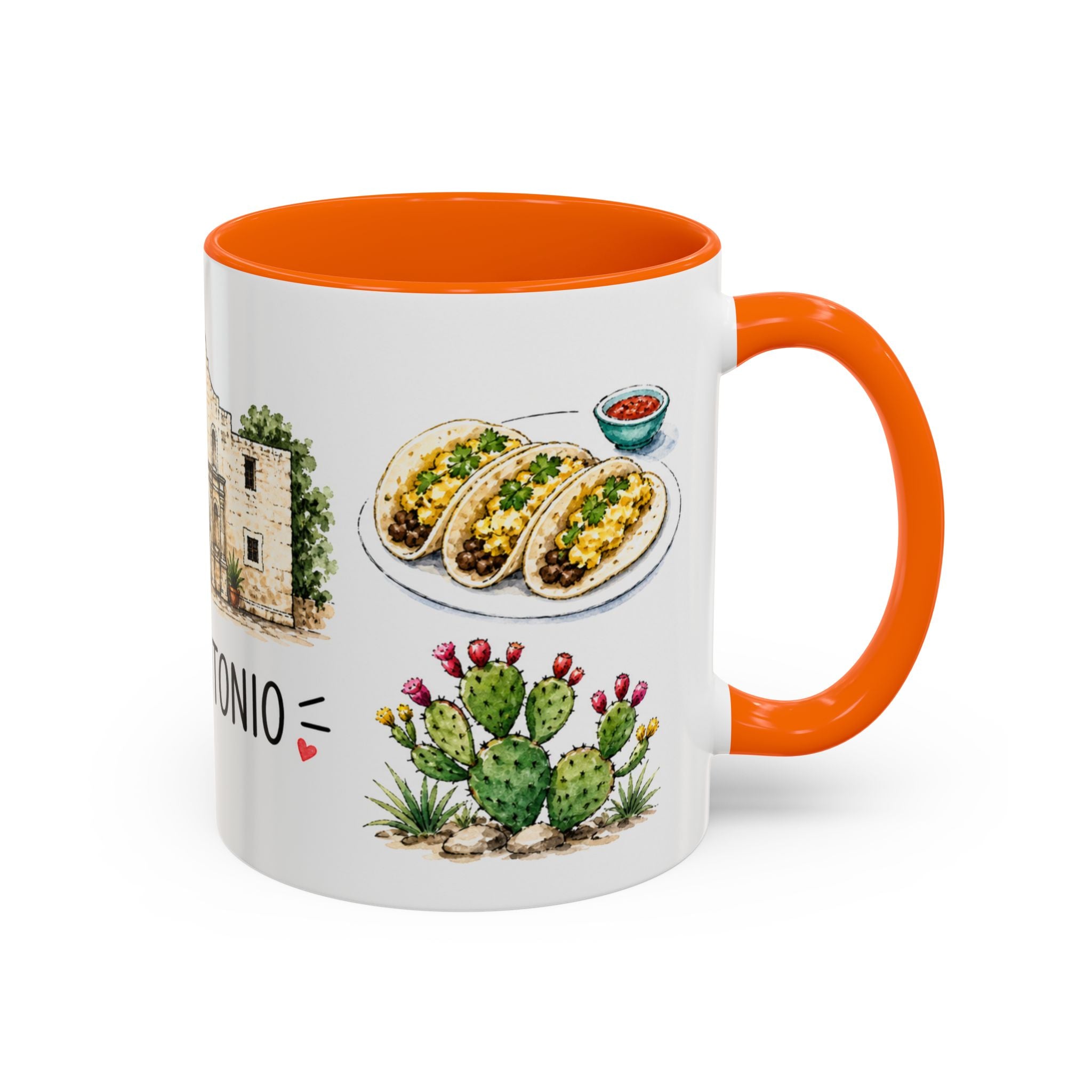 San Antonio Illustrated Travel Mug | City Souvenir Accent Coffee Mug | 11oz 15oz Ceramic Cup