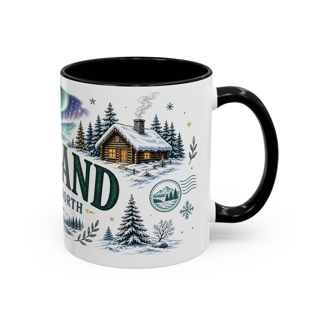 Lapland Coffee Mug | Travel Destination Souvenir Gift | Accent Color Ceramic 11oz 15oz